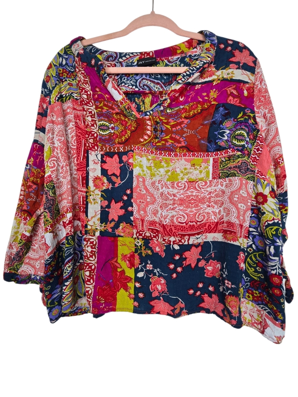 JNY Jones New York Women's Patchwork blouse